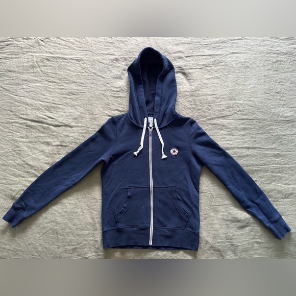 Converse Black Hoodie Zip Up Jacket - Picture 1 of 2